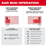 Milwaukee REDLITHIUM USB Wireless Bluetooth Noise Cancelling Earbuds, Earbud & In‑Ear, Red