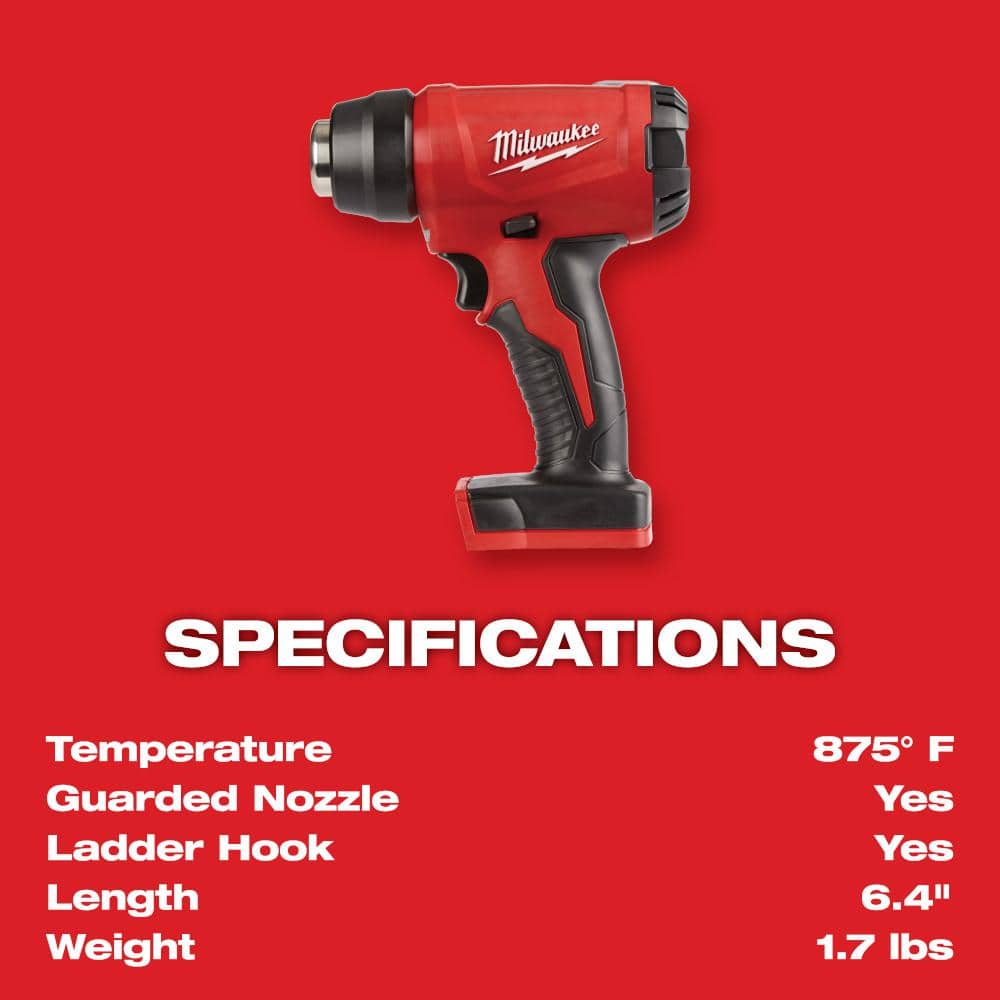 Milwaukee M18 18V Lithium-Ion Cordless Compact Heat Gun (Tool-Only)