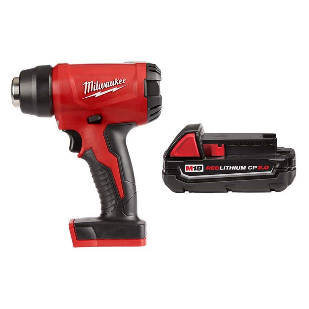Milwaukee M18 18-Volt Lithium-Ion Cordless Compact Heat Gun with (1) 2Ah Battery