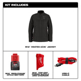 Milwaukee Women’s 2X-Large M12 12V Lithium-Ion Cordless AXIS Black Heated Jacket Kit with (1) 3.0 Ah Battery and Charger