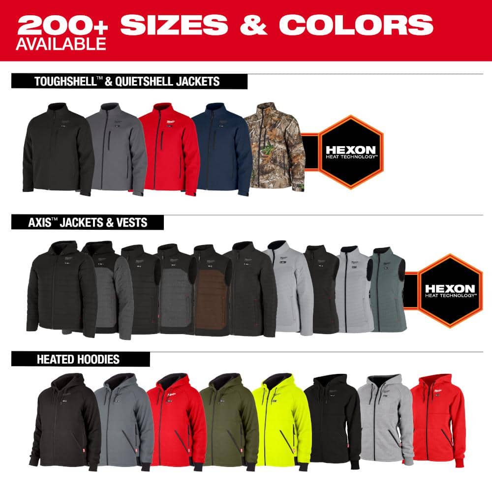 Milwaukee Women's Medium M12 12V Lithium-Ion Cordless AXIS Gray Heated Jacket Kit with (1) 3.0 Ah Battery and Charger