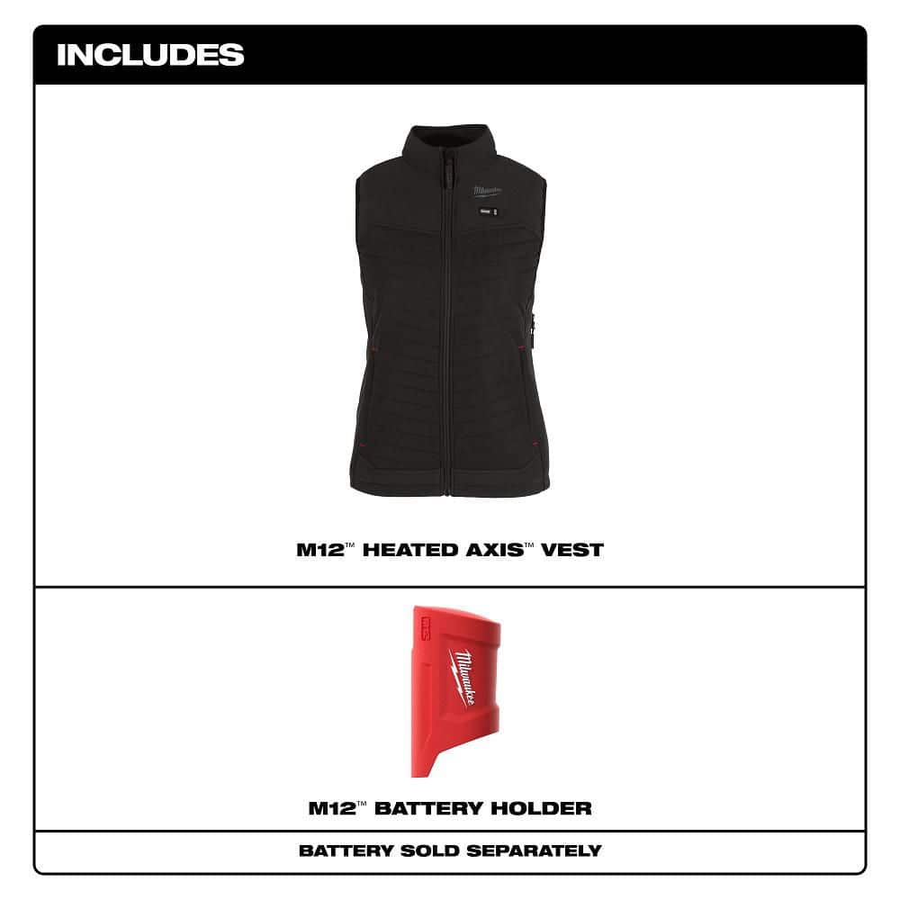 Milwaukee Women’s X-Large M12 12V Lithium-Ion Cordless AXIS Black Heated Vest (Vest Only)