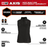 Milwaukee Women’s X-Large M12 12V Lithium-Ion Cordless AXIS Black Heated Vest (Vest Only)