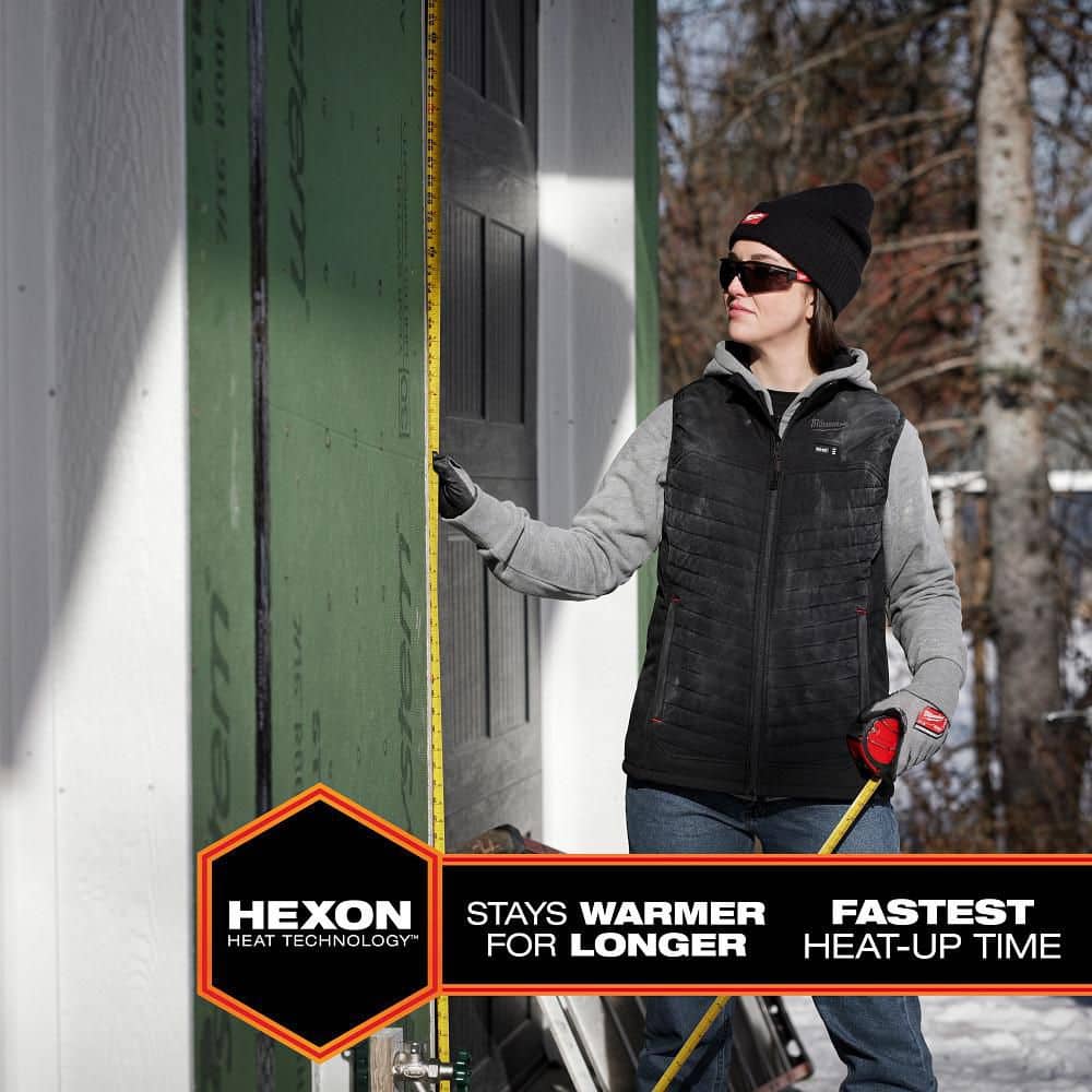 Milwaukee Women’s Large M12 12-Volt Lithium-Ion Cordless AXIS Gray Heated Vest Kit with (1) 2.0Ah Battery and Charger