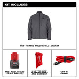 Milwaukee M12 TOUGHSHELL Heated Jacket Kit, Men’s Large, 12V Red with (1) 3.0Ah Battery & Charger