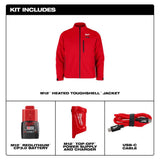 Milwaukee M12 ToughShell Heated Jacket Kit – Men’s Medium, Black, 12V, with 3.0Ah Battery & Charger