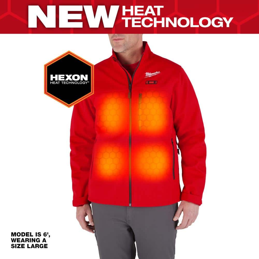 Milwaukee Men’s 2X-Large M12 12V Lithium-Ion Cordless TOUGHSHELL Red Heated Jacket Kit with (1) 3.0Ah Battery & Charger