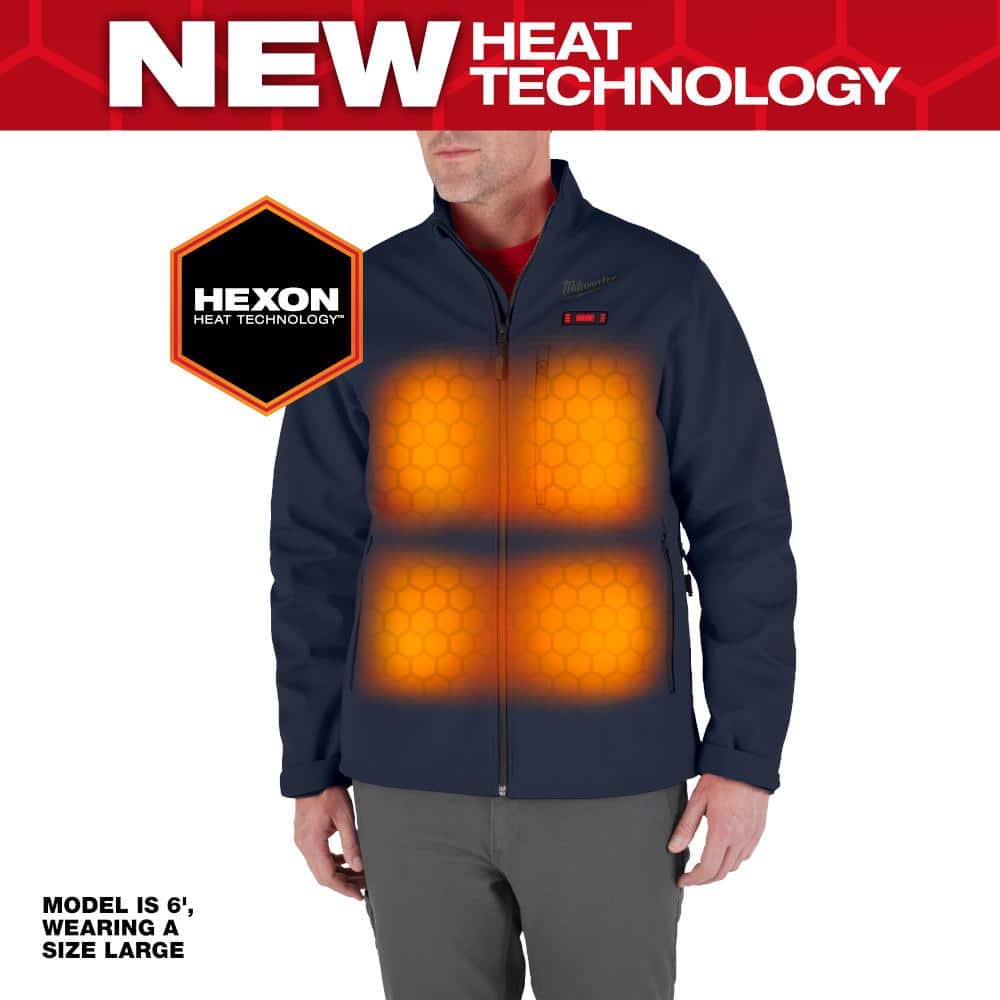 Milwaukee Men’s Medium M12 12V Lithium-Ion Cordless TOUGHSHELL Blue Heated Jacket Kit with 3.0Ah Battery & Charger