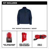 Milwaukee Men’s Medium M12 12V Lithium-Ion Cordless TOUGHSHELL Blue Heated Jacket Kit with 3.0Ah Battery & Charger