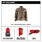 Milwaukee M12 QuietShell Camo Heated Jacket Kit, Men’s X-Large (12V, 3.0Ah Battery & Charger)
