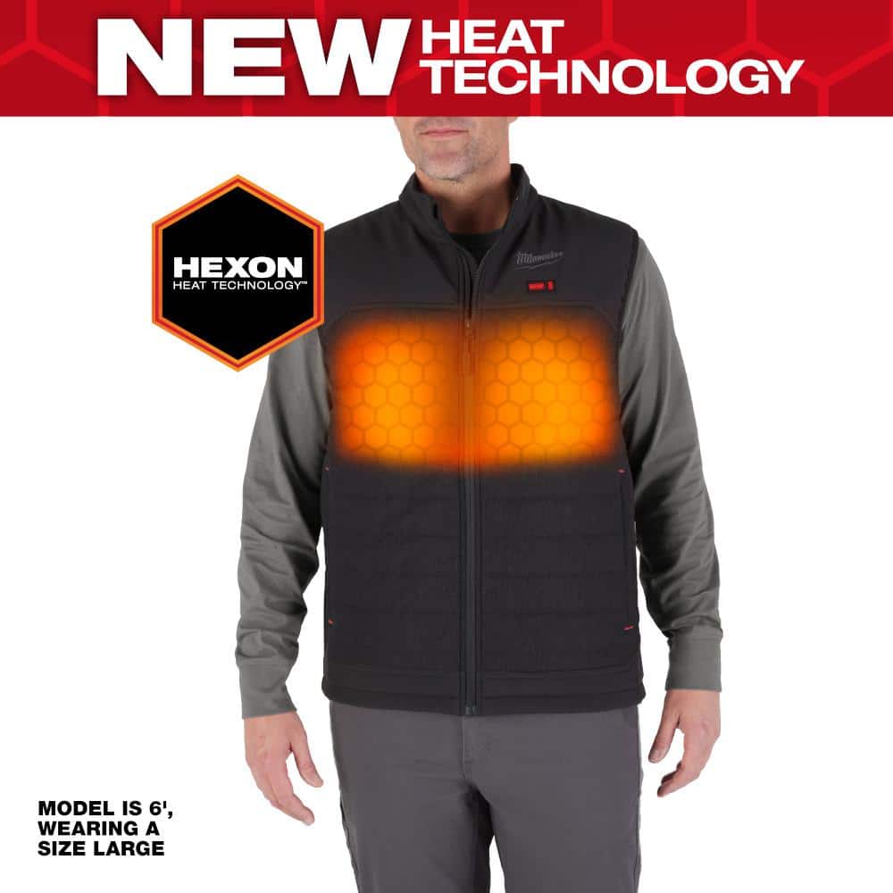 Milwaukee Men's Large M12 12-Volt Lithium-Ion Cordless AXIS Black Heated Vest Kit with (1) 2.0 Ah Battery and Charger