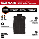 Milwaukee Men's Large M12 12-Volt Lithium-Ion Cordless AXIS Black Heated Vest Kit with (1) 2.0 Ah Battery and Charger