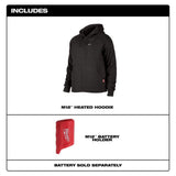 Milwaukee Men's Medium M12 12-Volt Lithium-Ion Cordless Black Heated Jacket Hoodie (Jacket and Battery Holder Only)