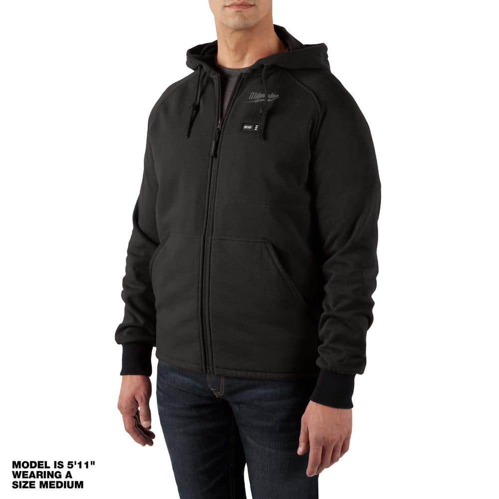 Milwaukee Men's Medium M12 12-Volt Lithium-Ion Cordless Black Heated Jacket Hoodie (Jacket and Battery Holder Only)
