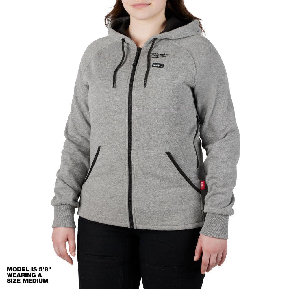 Milwaukee Women’s 2X-Large M12 12-Volt Cordless Gray Heated Hoodie Kit with (1) 2.0Ah Battery & Charger