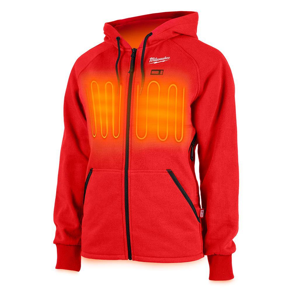 Milwaukee Women’s X-Small M12 12V Lithium-Ion Cordless Red Heated Hoodie Kit with (1) 2.0Ah Battery & Charger