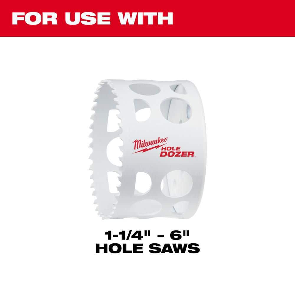 Milwaukee 3/8 in. Quick-Change Large Hole Saw Arbor with Pilot Drill Bit, 5/8-18 Thread