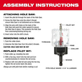 Milwaukee 3/8 in. Quick-Change Large Hole Saw Arbor with Pilot Drill Bit, 5/8-18 Thread
