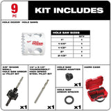Milwaukee HOLE DOZER General Purpose Bi‑Metal Hole Saw Set, 9‑Piece (1 in., 1-1/4 in., 1-1/2 in., 2 in., 2-1/2 in.)