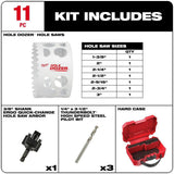 Milwaukee Hole Dozer General Purpose Bi-Metal Hole Saw Set (11-Piece) with SHOCKWAVE Impact-Duty Titanium Drill Bit Set (15-Piece)