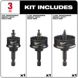 Milwaukee SHOCKWAVE Thin Wall Hole Saw Kit, High Speed Steel, 3-Piece (7/8 in., 1-1/8 in., 1-3/8 in.)