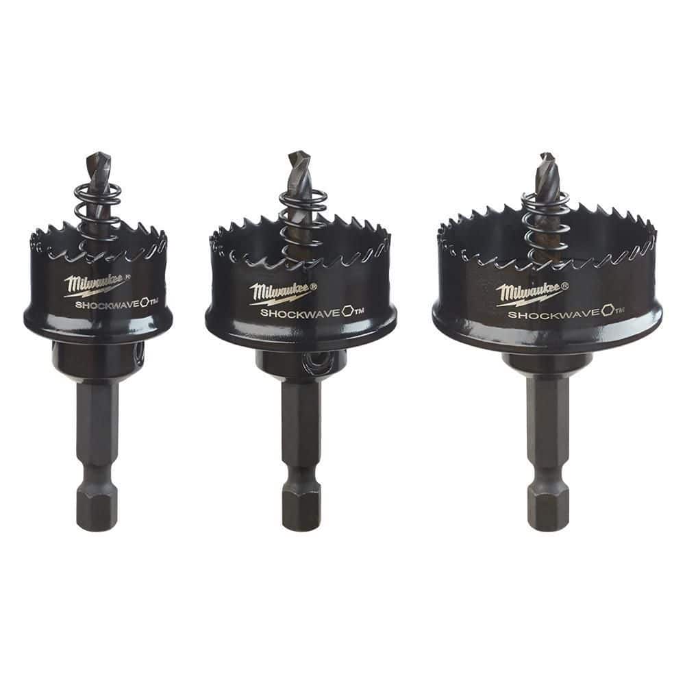 Milwaukee SHOCKWAVE Thin Wall Hole Saw Kit, High Speed Steel, 3-Piece (7/8 in., 1-1/8 in., 1-3/8 in.)