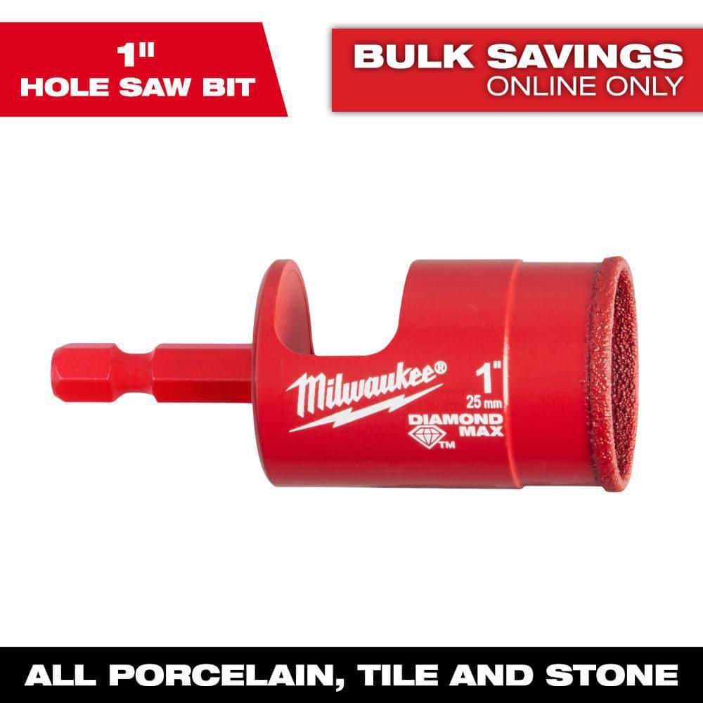 Milwaukee 1 in. Diamond MAX Hole Saw Bit, 1/4 in. Hex Shank