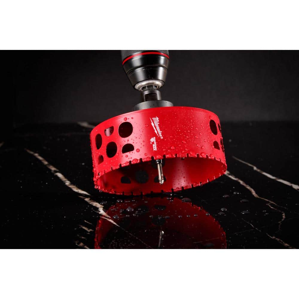 Milwaukee 2-1/2 in. Diamond Hole Saw, Diamond MAX, 7/16 in Shank, 1.8 in Drilling Depth