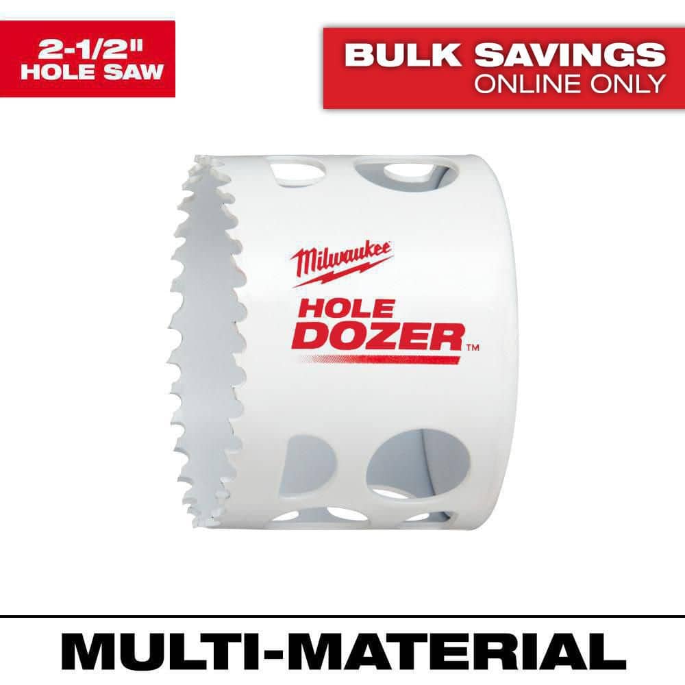 Milwaukee 2-1/2 in. HOLE DOZER Bi-Metal Hole Saw, 1.8 in Drilling Depth
