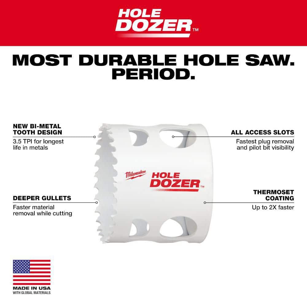 Milwaukee 4-1/2 in. HOLE DOZER Bi-Metal Hole Saw, 4.5 in Diameter