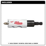 Milwaukee 1 in. Hole Dozer Bi‑Metal Hole Saw with 3/8 in. Arbor & Pilot Bit
