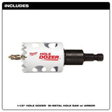 Milwaukee 1-1/2 in. Hole Dozer Bi-Metal Hole Saw with 3/8 in. Arbor & Pilot Bit