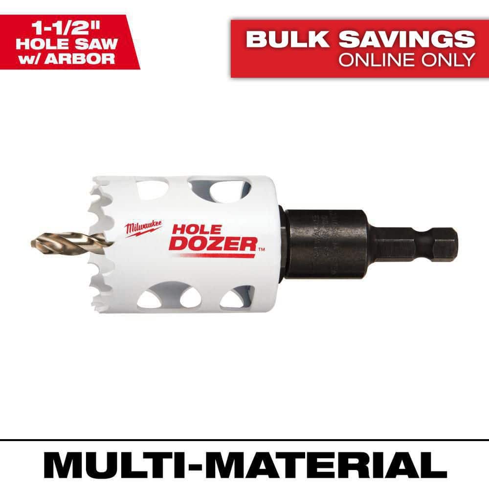 Milwaukee 1-1/2 in. Hole Dozer Bi-Metal Hole Saw with 3/8 in. Arbor & Pilot Bit