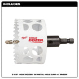 Milwaukee 2-1/2 in. HOLE DOZER Bi-Metal Hole Saw with 3/8 in. Arbor & Pilot Bit, 1-5/8 in. Cutting Depth