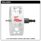 Milwaukee 4-1/2 in. HOLE DOZER Bi-Metal Hole Saw with 3/8 in. Arbor and Pilot Bit