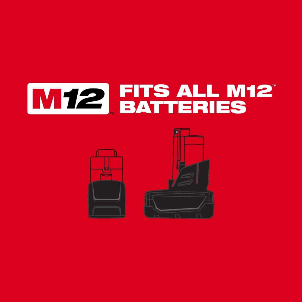Milwaukee M12 12V Lithium-Ion Cordless 1/4 in. Right Angle Hex Impact Driver with M12 1400-Lumen ROCKET LED Stand Work Light, Tool-Only