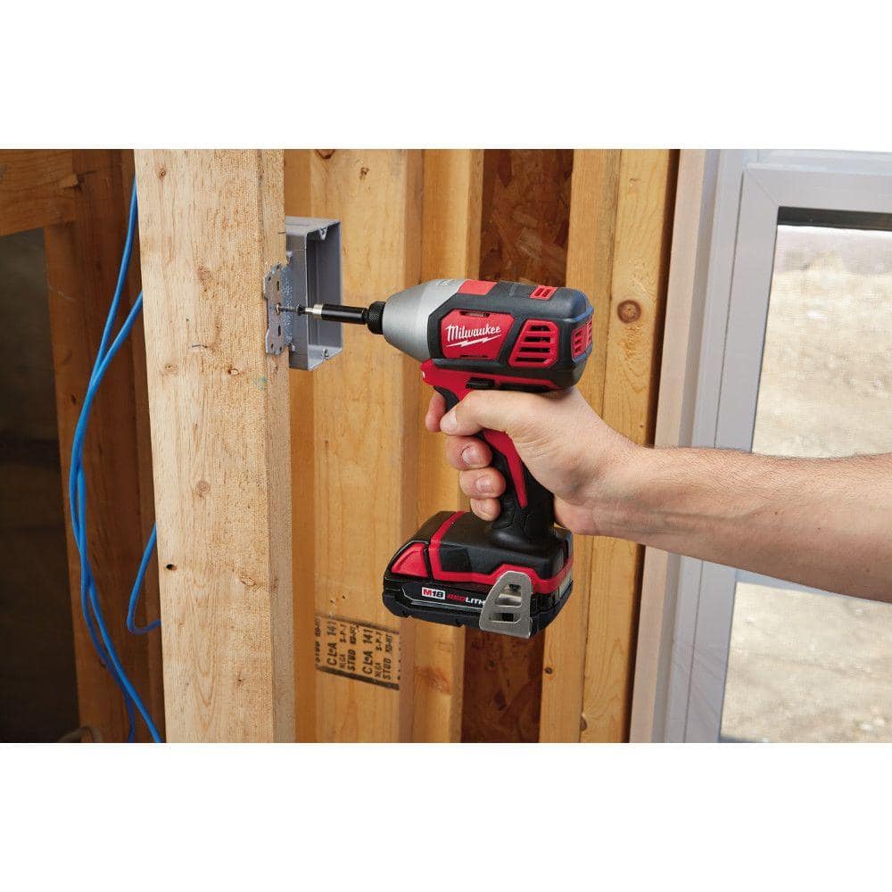 Milwaukee M18 18-Volt Lithium-Ion Cordless 1/4 in. Impact Driver Kit with (2) 1.5Ah Batteries, Charger, Hard Case