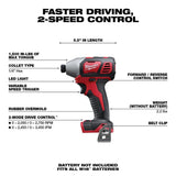 Milwaukee M18 18-Volt Lithium-Ion Cordless 1/4 in. Hex 2-Speed Impact Driver (Tool-Only), 2657-20
