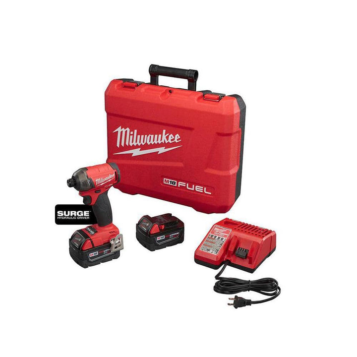 Milwaukee M18 FUEL SURGE 18V Lithium‑Ion Brushless Cordless 1/4 in. Hex Impact Driver Kit w/ (2) 5.0Ah Batteries & Charger