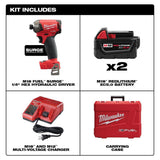 Milwaukee M18 FUEL SURGE 18V Lithium-Ion Brushless Cordless 1/4 in. Hex Impact Driver Kit w/ (1) High Output 6.0Ah & (2) 5.0Ah Batteries