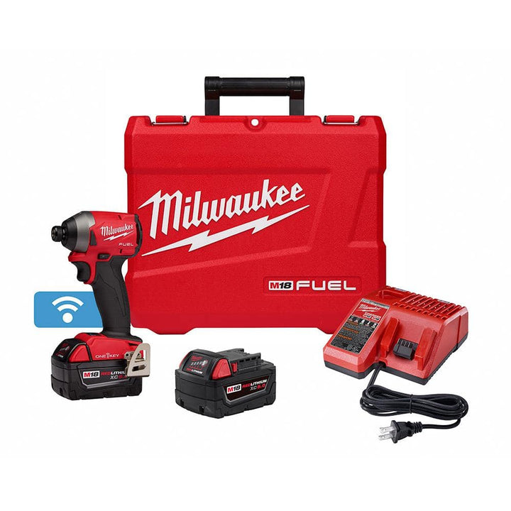 Milwaukee M18 FUEL ONE-KEY 18V Brushless 1/4 in. Hex Impact Driver Kit with (2) 5.0Ah Batteries, Charger & Hard Case (Model 2857-22)
