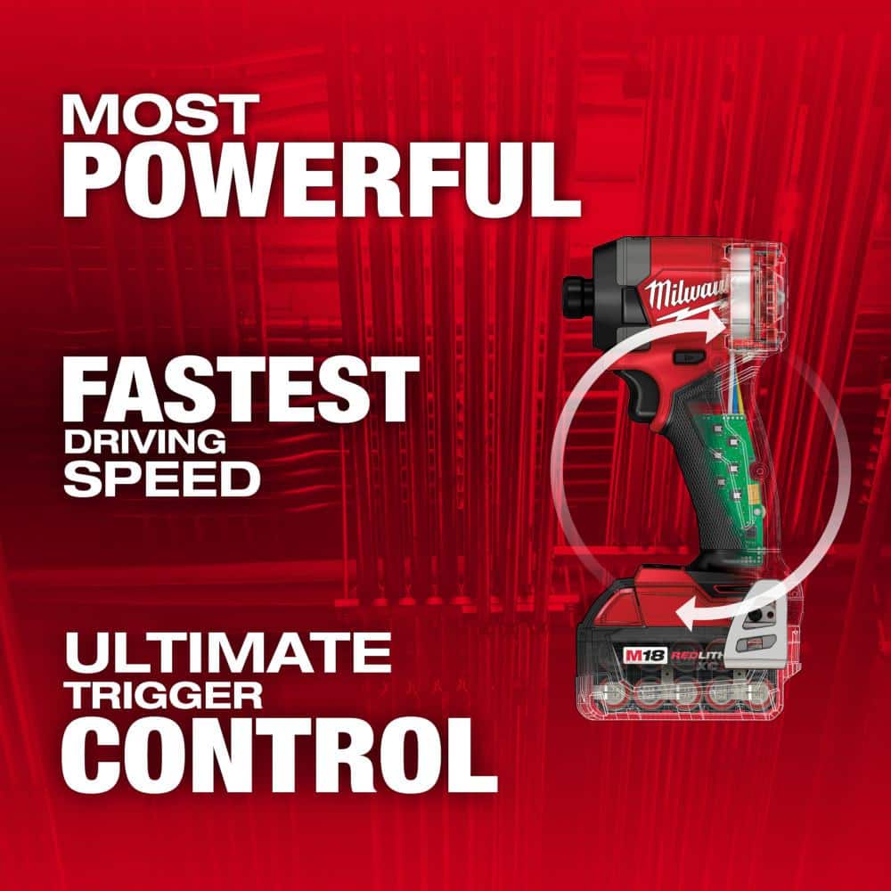Milwaukee M18 FUEL 18-V Lithium-Ion Brushless Cordless 1/4 in. Hex Impact Driver Kit with SAWZALL Reciprocating Saw
