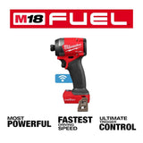 Milwaukee M18 FUEL ONE‑KEY 18V Lithium‑Ion Brushless Cordless 1/4 in. Hex Impact Driver, Tool‑Only (2957-20)