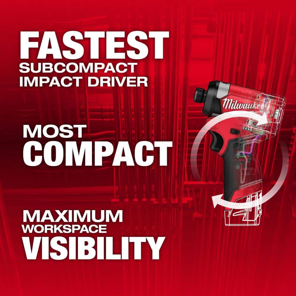 Milwaukee M12 FUEL 12-Volt Brushless Cordless 1/4 in. Hex Impact Driver Kit with SHOCKWAVE 45-Piece Driver Bit Set