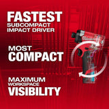 Milwaukee M12 FUEL 12-Volt Lithium-Ion Brushless Cordless 1/4 in. Hex Impact Driver Kit with 2.0Ah Battery, Charger and Bag