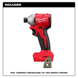 Milwaukee M18 18-Volt Lithium-Ion Brushless Cordless 1/4 in. Impact Driver with 3 Speeds (Tool-Only)