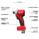 Milwaukee M18 18-Volt Lithium-Ion Brushless Cordless 1/4 in. Impact Driver with 3 Speeds (Tool-Only)