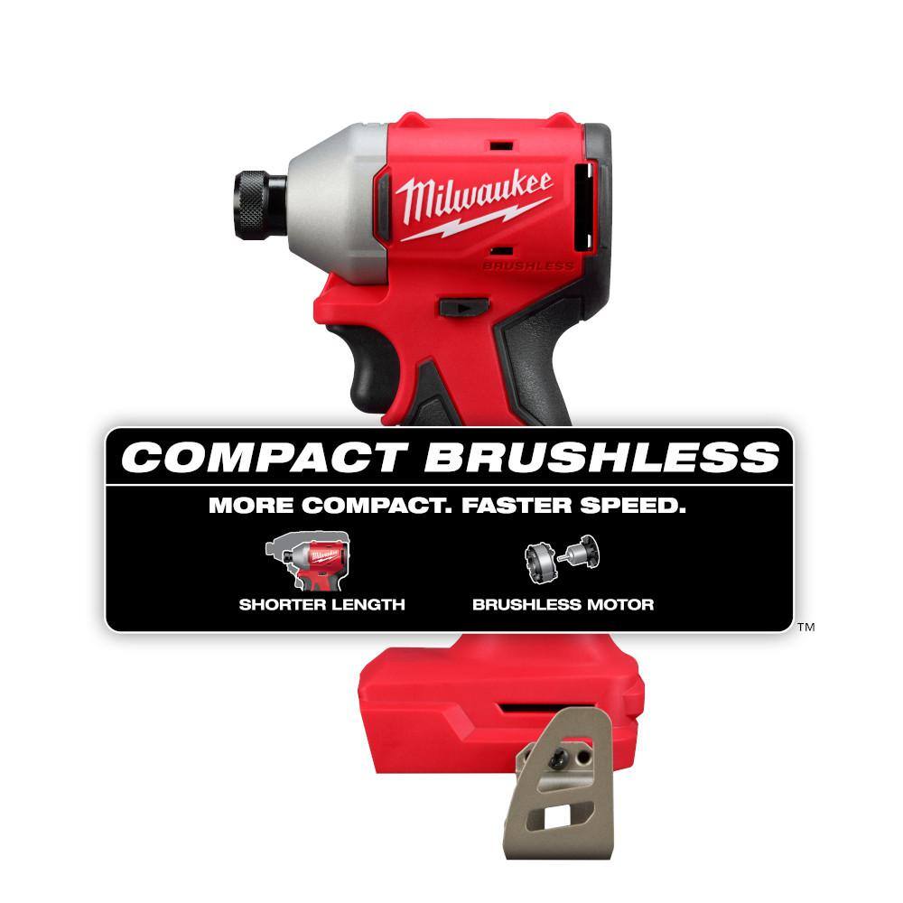 Milwaukee M18 18-Volt Lithium-Ion Brushless Cordless 1/4 in. Impact Driver with 3 Speeds (Tool-Only)