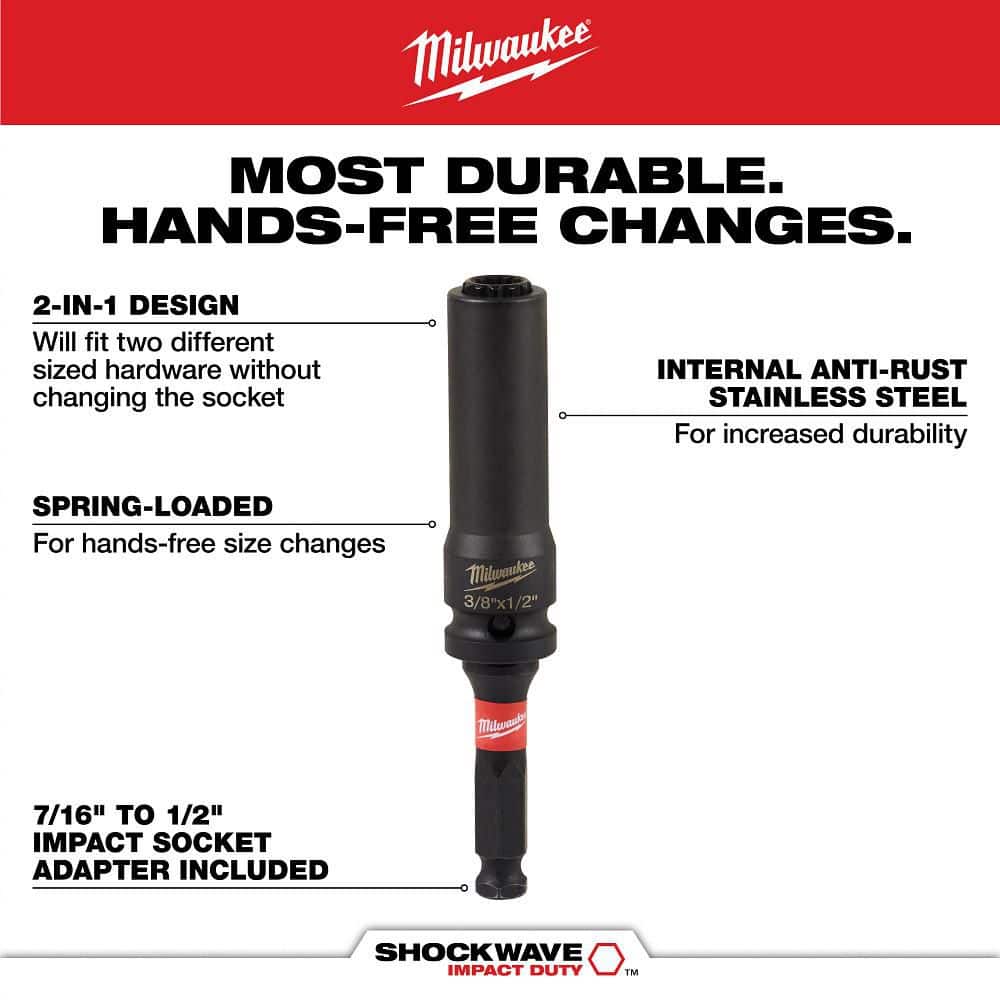 Milwaukee SHOCKWAVE Lineman's 1/2 in. Drive 2-in-1 12-Point Socket Set (10-Piece)