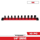 Milwaukee SHOCKWAVE 1/4 in. Drive SAE 6-Point Impact Socket Set (10-Piece)